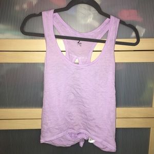 Zella purple open tie back crop tank size Small